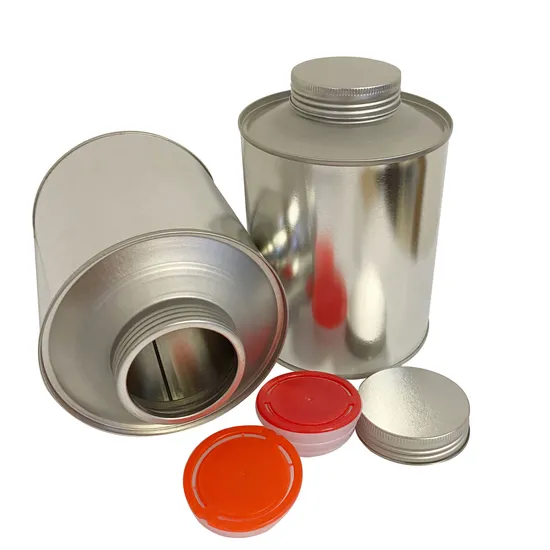 1L Round Tank with Plastic Cover Ink Silkscreen Transfer Metal Packaging Bottle Tinplate Glue Paint Chemical Iron Barrel