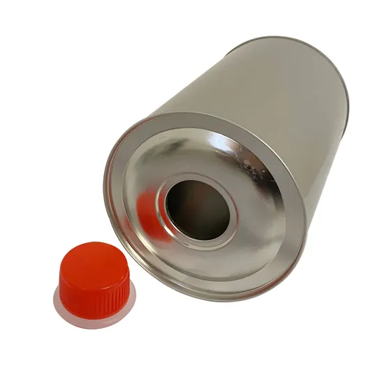 1L Round Tank with Plastic Cover Ink Silkscreen Transfer Metal Packaging Bottle Tinplate Glue Paint Chemical Iron Barrel