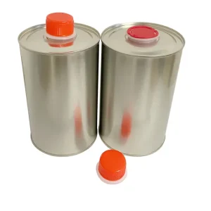 1L Round Tank with Plastic Cover Ink Silkscreen Transfer Metal Packaging Bottle Tinplate Glue Paint Chemical Iron Barrel