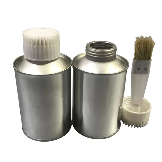 250ml Large Brush Iron Can Tire Repair Glue Ping Pong Glue Iron Bottle Round Can with Plastic Lid Brush