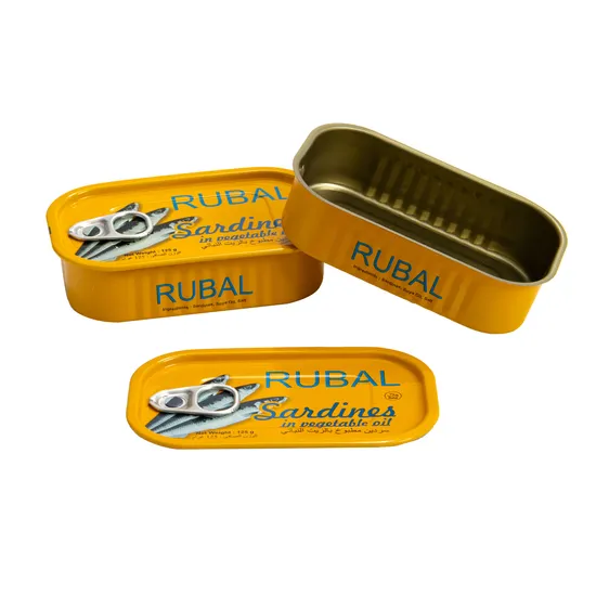 Food Grade Empty Sardine Tin Cans in Hot Selling Vegetable Packaging