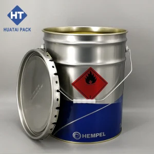 Chemical Painting Metal Buckets 18L Flower Lid Round Metal Paint Tin Barrels 18L 20L