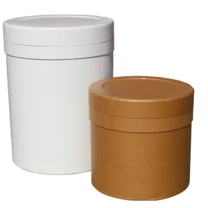 72 L Food Paper Drum White Kraft Paper Drum Custom Printed Board Drum