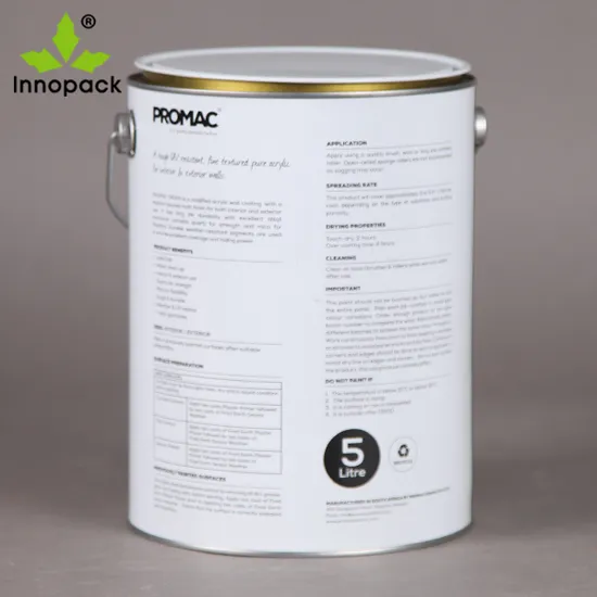 Custom Paint 6 Liter Metal Bucket Beg with Lid for Paint