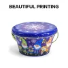 Decorative Holiday Handle Candy /Chocolate Tin Box Metal Tin Bucket with Lid