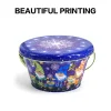 Decorative Holiday Handle Candy /Chocolate Tin Box Metal Tin Bucket with Lid