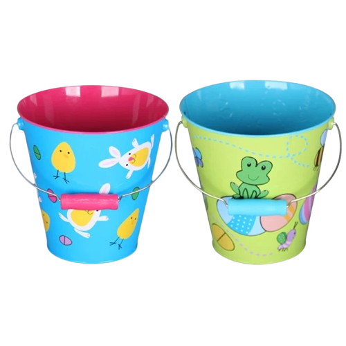 Factory Hot Sale Tin Bucket for Easter Egg Hunt, Metal Tin Pail