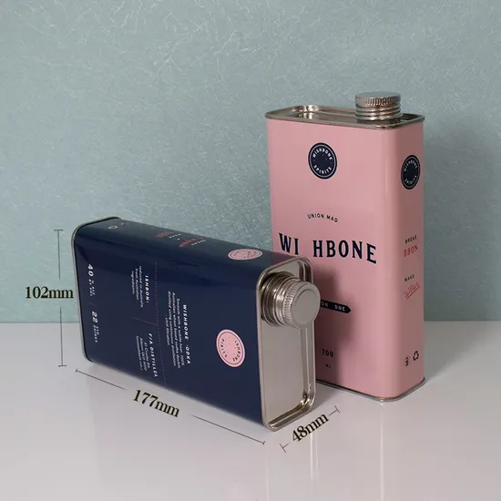 Food Grade Packaging Metal Cans 304 Square Screw Cap Bottle Printing Package Design Pattern Stainless Steel Metal Wine Cans Wholesale