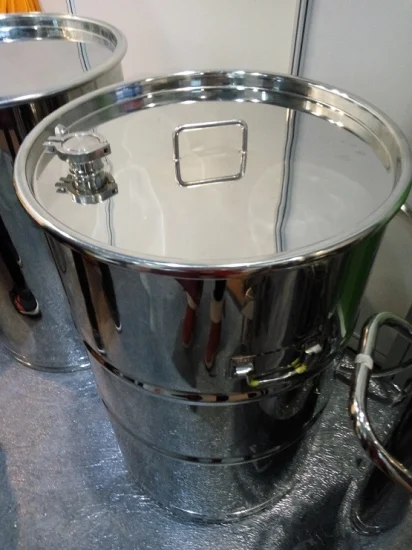Industrial Grade 55 Gallon Stainless Steel Barrel with Open Top