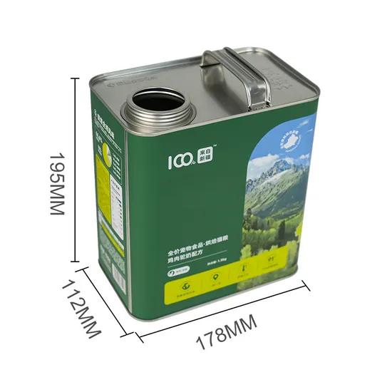 Large Capacity Tinplate Sealed Cans with Handle Fish Feed Pet Food Snacks Freeze-Dried Cans 3 Kg Cat Food Dog Food Iron Cans