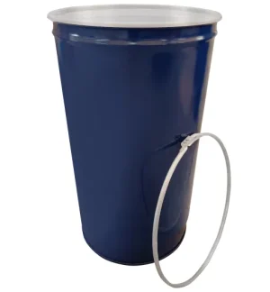 VID-20200407-112732-mp4 (3) Conical Open Head 55 Gallon Steel Drum Metal Barrel with Clamp Lid