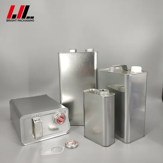 Wholesale 0.5L-5L Square Metal Cans Rectangular Tin Can Used for Edible Oil Paint Engine Oil Glue Chemicals or Food Customizable