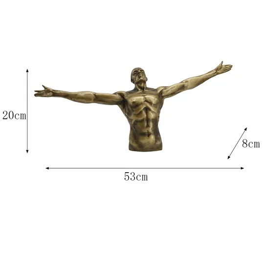 American Retro Imitation Copper Metal Crafts Character Resin Sculptures for Home Decoration