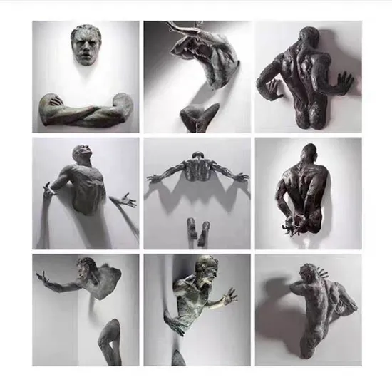 Custom Modern Wall Sculpture for Bars - Handmade Art Deco Figurine Statue - Trendy Indoor/Outdoor Decor