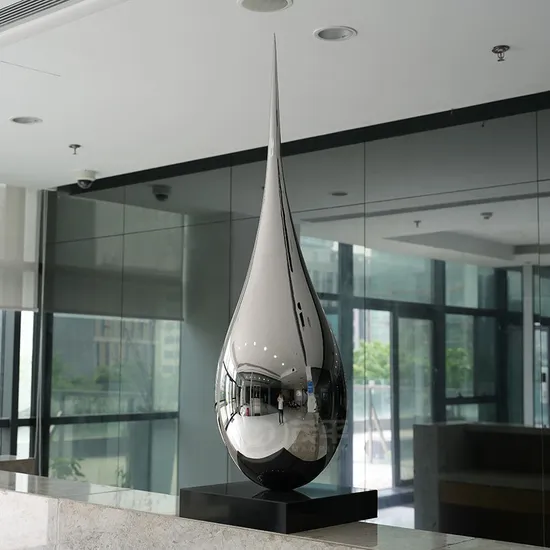 Custom Stainless Steel Teardrop Sculpture - Handmade Modern Home Decor, Unique Indoor Wall Art, Personalized Office Decoration Gift