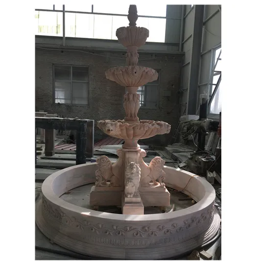 Natural Stone Fountain with Ornament for Outdoor Project Granite Fountain