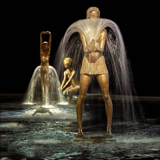 Customized Size Bronze Ballet Girl Fountain Statue