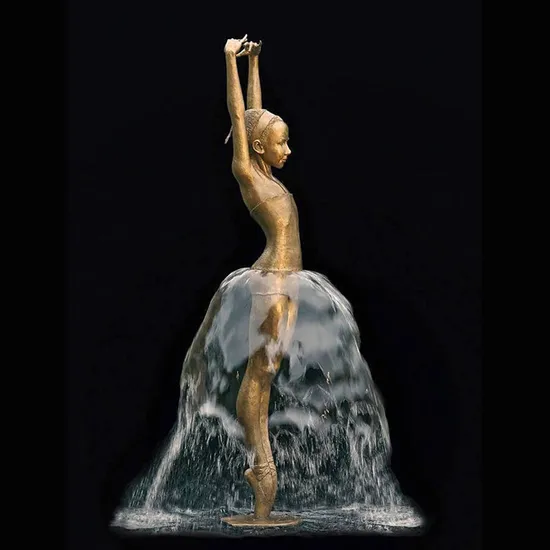 Customized Size Bronze Ballet Girl Fountain Statue