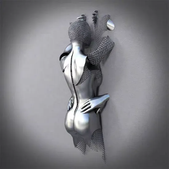 Luxury Abstract Metal Sculpture - Stainless Steel Wall Art Decor - Made in Europe - Custom Size & Design Available