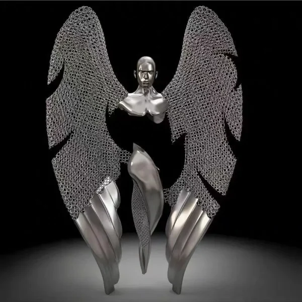 Luxury Abstract Metal Sculpture - Stainless Steel Wall Art Decor - Made in Europe - Custom Size & Design Available