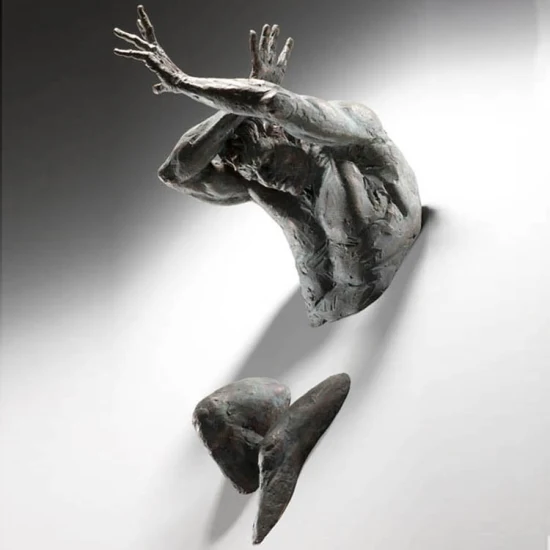 Modern Indoor Decor Body Sculpture Bronze Man Wall Sculpture