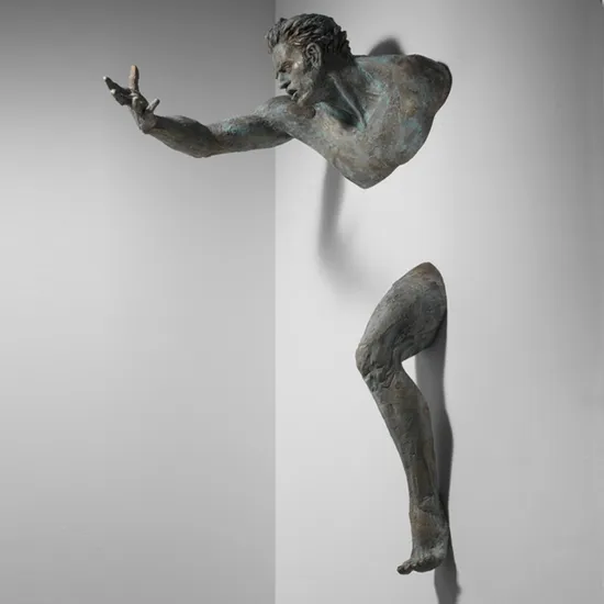 Modern Indoor Decor Body Sculpture Bronze Man Wall Sculpture