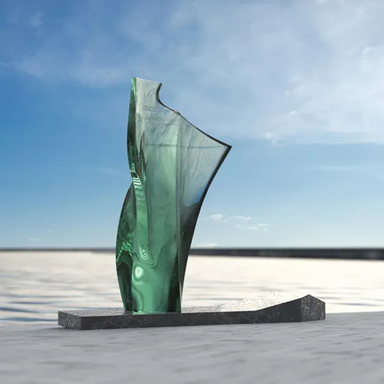 Modern Luxury Outdoor Green Glass Sculptures for Hotel Decoration
