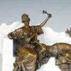 Neoclassical Bronze Wall Sculpture of Two Women with Marble Background