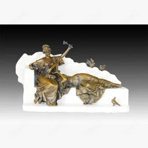 Neoclassical-Bronze-Wall-Sculpture-of-Two-Women-with-Marble-Background (2) Neoclassical Bronze Wall Sculpture of Two Women with Marble Background