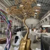 Outdoor Stainless Steel Decorative Tree Sculpture - Large Modern Garden Art for Patio & Landscape Design Rustproof Metal Wall Decor EU Shipping