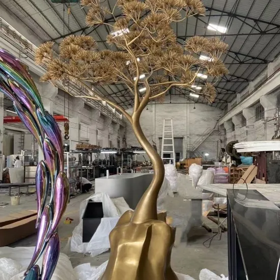 Outdoor Stainless Steel Decorative Tree Sculpture - Large Modern Garden Art for Patio & Landscape Design Rustproof Metal Wall Decor EU Shipping