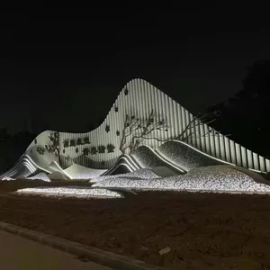 Luxury Abstract Metal Sculpture - Stainless Steel Wall Art Decor - Made in Europe - Custom Size & Design Available