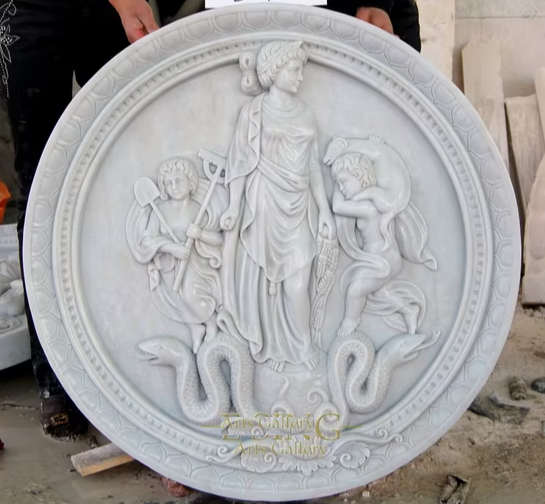 High Quality Indoor Wall Marble Statue Sculpture Relief with Lady