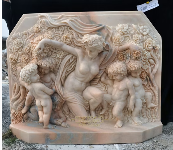 High Quality Indoor Wall Marble Statue Sculpture Relief with Lady