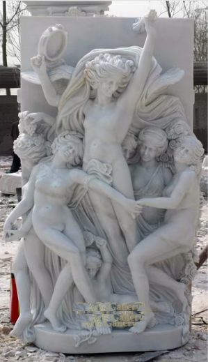 High Quality Indoor Wall Marble Statue Sculpture Relief with Lady