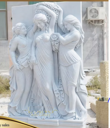 High Quality Indoor Wall Marble Statue Sculpture Relief with Lady