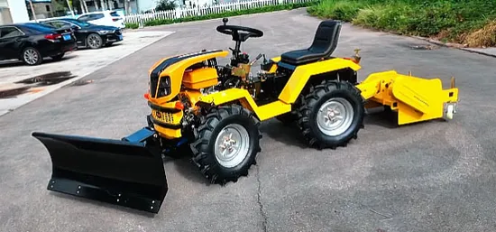 12-18HP 4WD 4X4 Small Mini Agricultural Machinery Farm Tractor with Dozer Blade and Weed Shredder