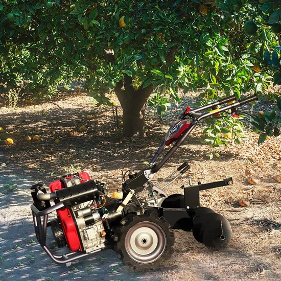 Fruit-Orchard-Farm-Rotary-Tillage-Ditching-and-Fertilization-with-Walk-Behind-Tractor-Cultivator Fruit Orchard Farm Rotary Tillage Ditching and Fertilization with Walk Behind Tractor Cultivator