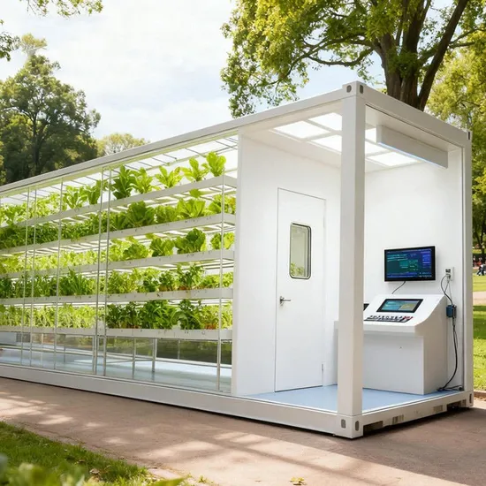 Hydroponic Grow Container Trains Users in Service Centers with Hydroponic Container Farm and Vertical Farming