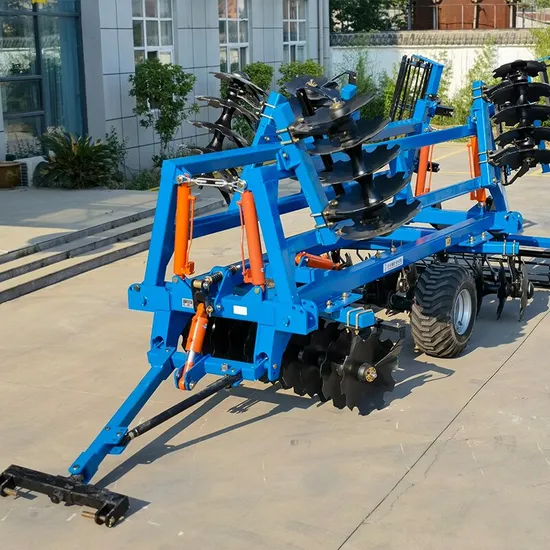 VID-20200924-141258-mp4 710-4.0 Hydraulic Folding Tractor Trailed Extra Heavy Duty Farm Disc Harrow with Sealed Bearings and 28 Inch 30mnb5 Boron Steel Disc Baldes